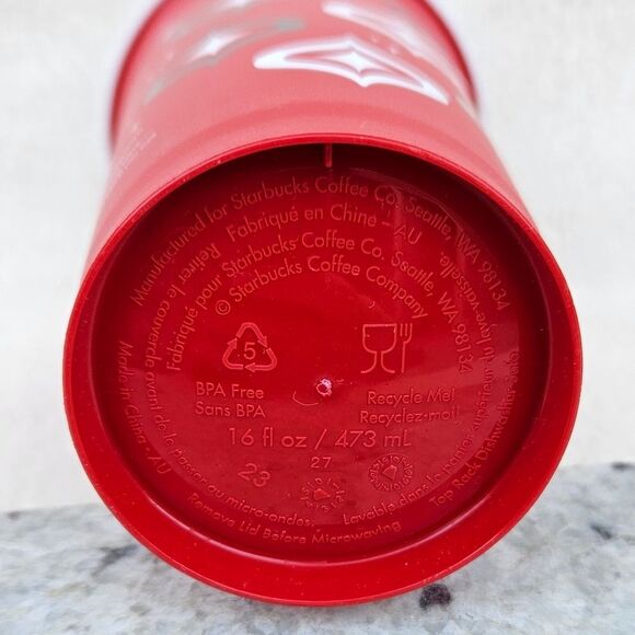 Starbucks Holiday Reusable Cup With Lid 16oz - Picture 7 of 8